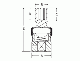 3/8" Drive x 8mm Standard Length Universal Impact 1