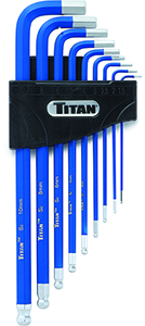 9 Pc. NON SLIP METRIC HEX KEY SET by TITAN 3