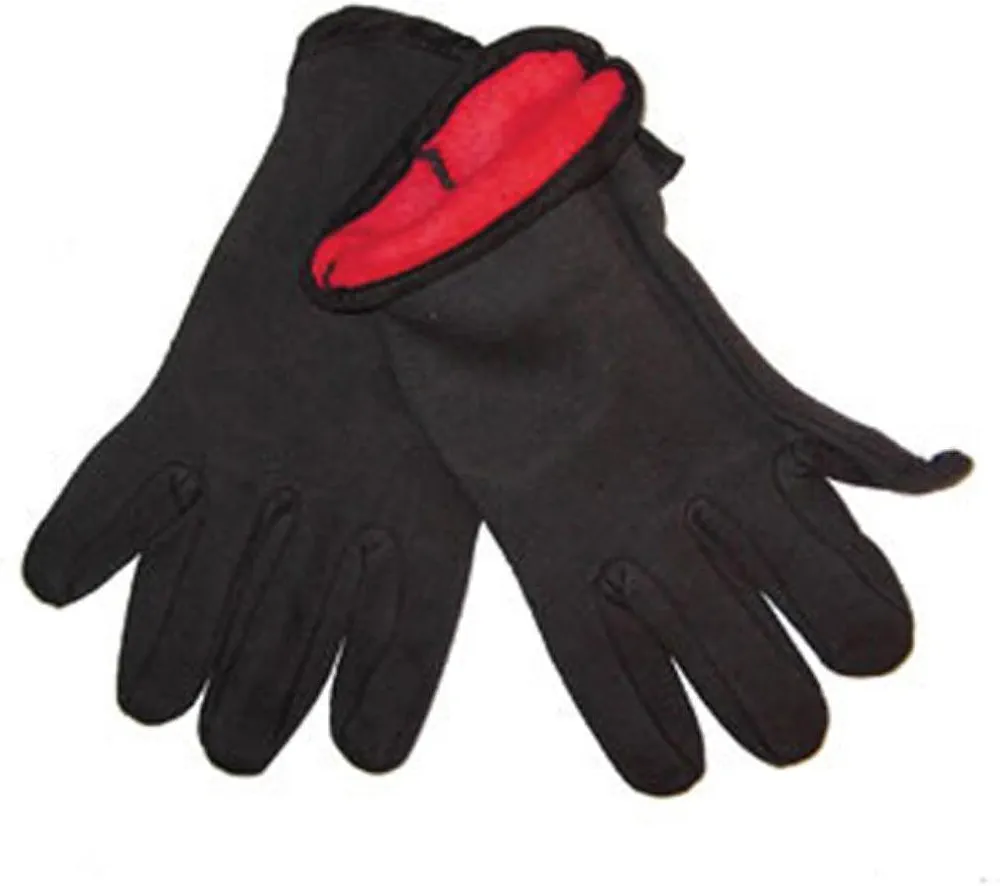 Red Fleece-Lined Brown Jersey Gloves 1 DOZEN 1