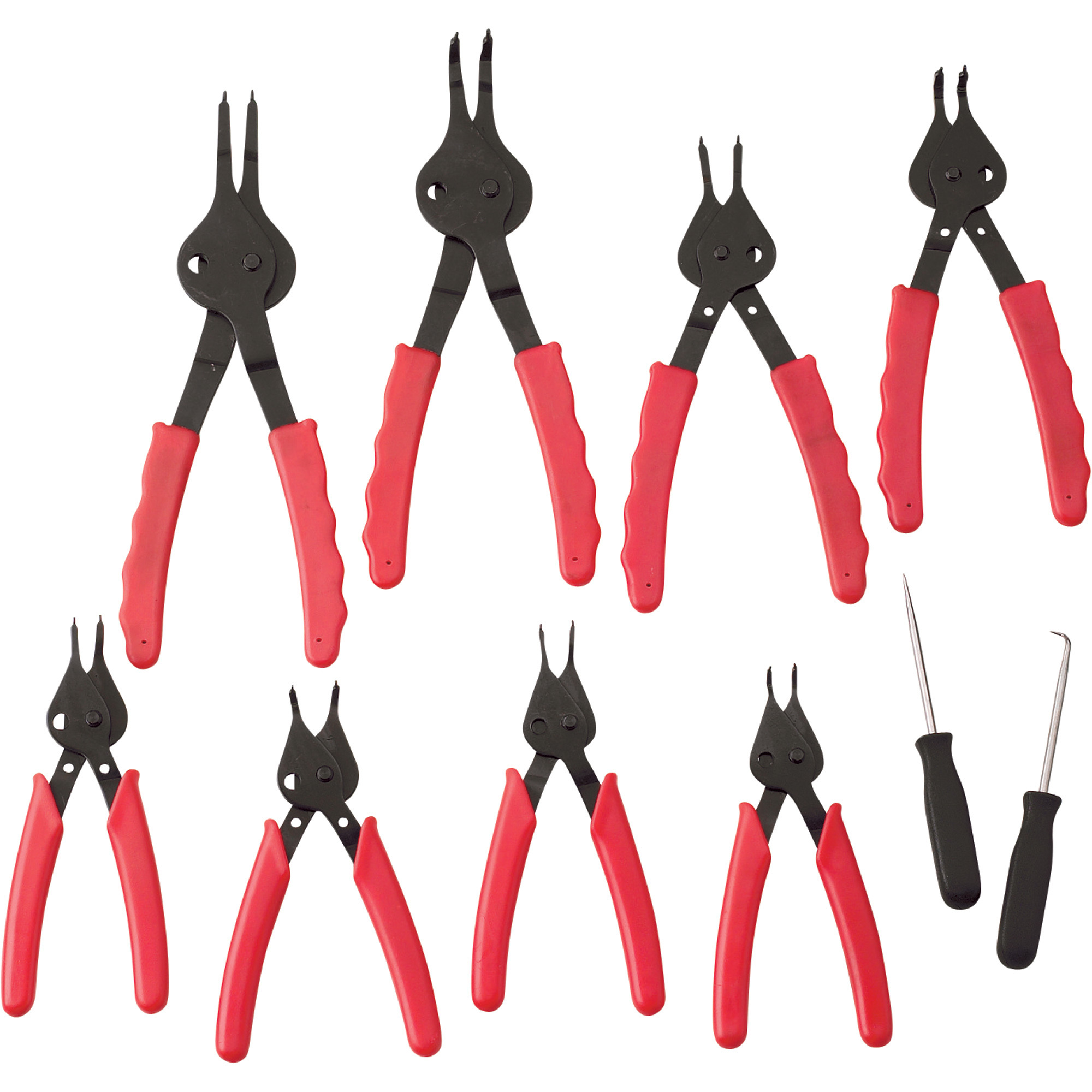 10 PC Heavy Duty Snap Ring Pliers Set in Case  1