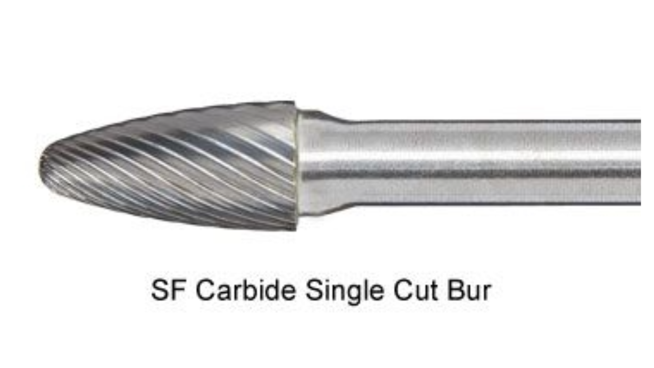SF-13 Single Cut Carbide Burr 1/4" Shank 1/2" x 3/4" Tree Shaped W/Radius End Single Cut Carbide Burr 1