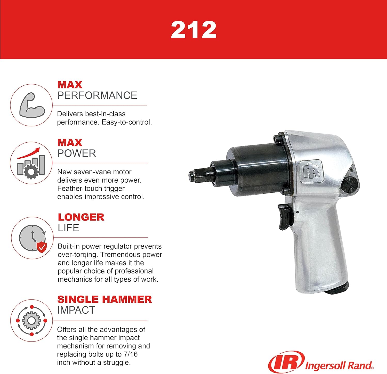 3/8" dr. SUPER DUTY Air Impact Wrench by Ingersoll-Rand  1