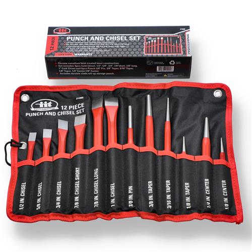 12 Piece Heavy Duty Pro Punch and Chisel Set 