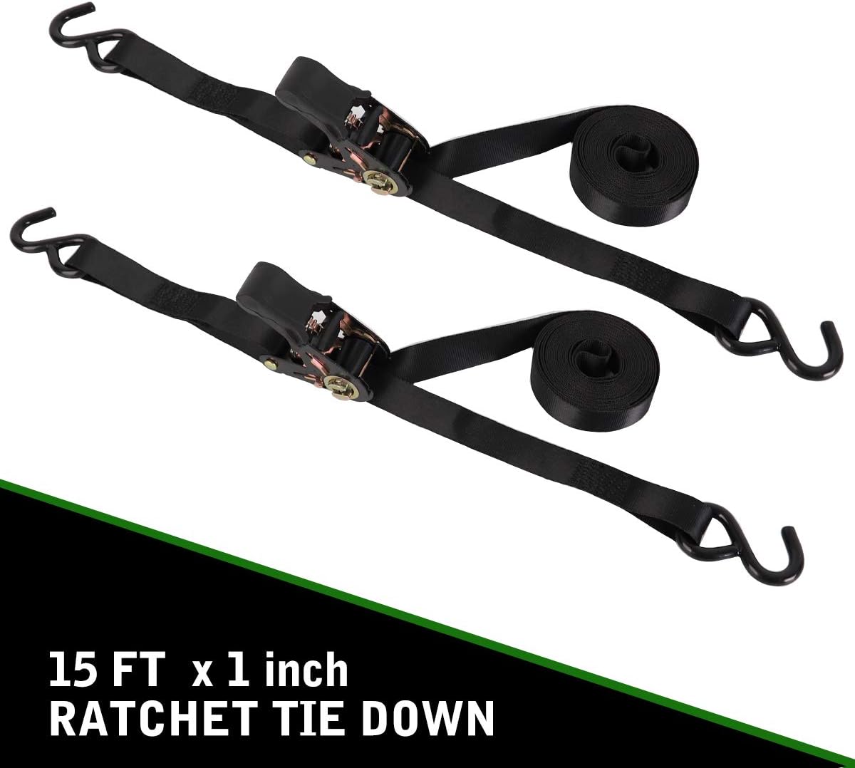 4 Pc. 1"  X 15"  LOCKING RATCHET TIE DOWN SET  1