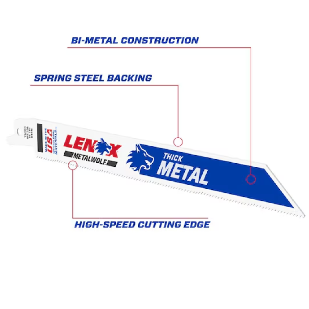 Lenox 6" x 18 TPI BI-Metal Reciprocating Blade 5 PACK 2