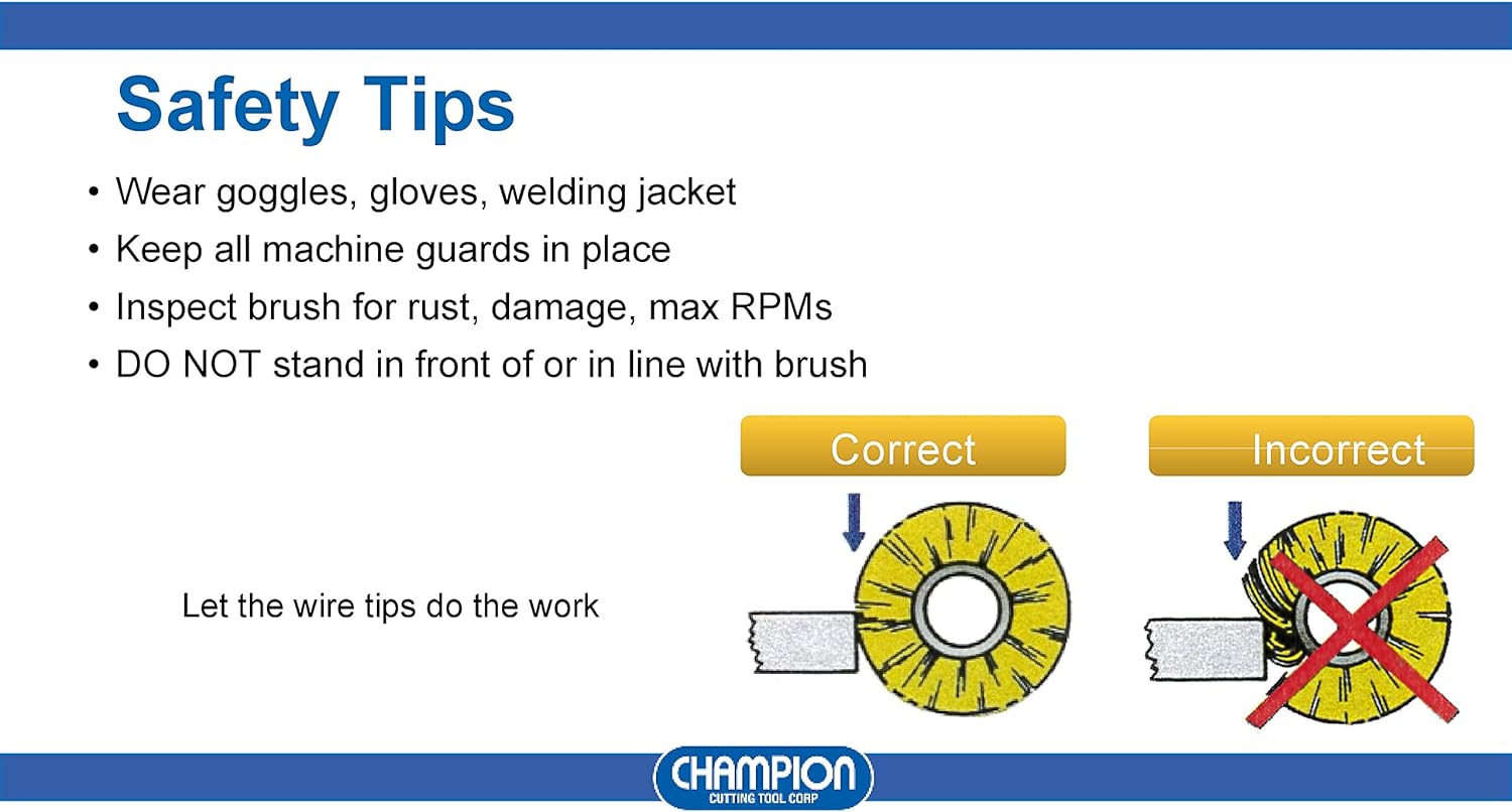 3/4" X 1/4" SHANK Crimped End Wire Brushes by CHAMPION 2