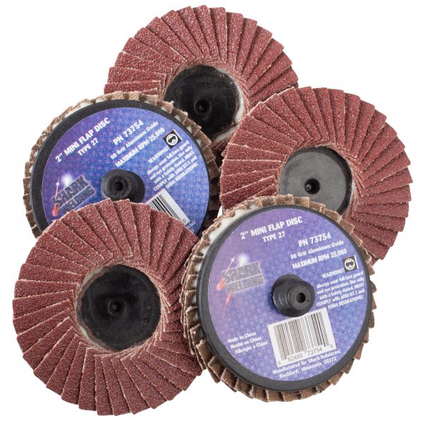 SHARK 5 Pack 2" Aluminum Oxide Mini Flap Disc 80 Grit 1