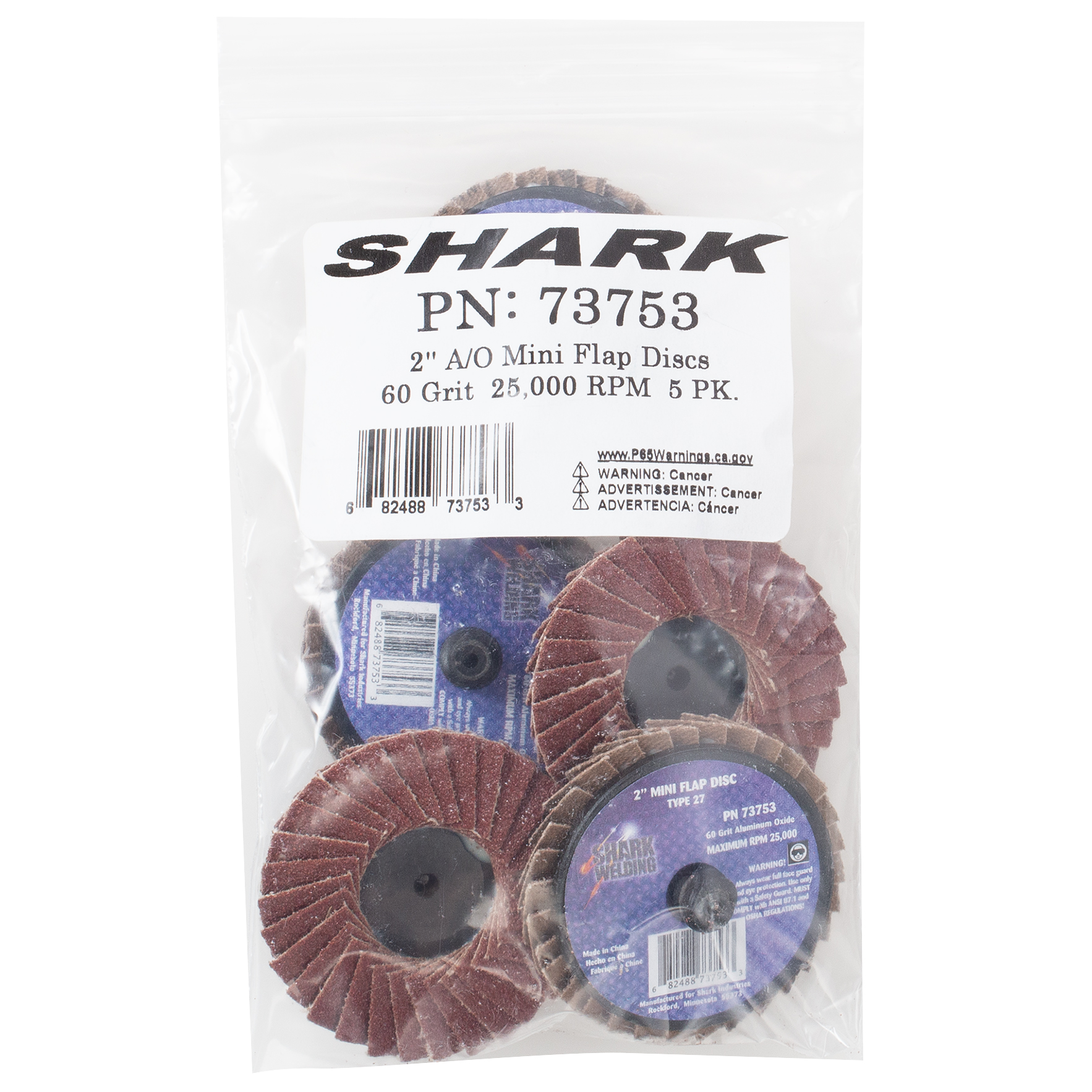 5 Pack 60 Grit Mini Flap Disc Type 27 Aluminum Oxide  1