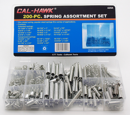 200 pc. Spring Assortment 20 Sizes Rustproof (comes in plastic case)