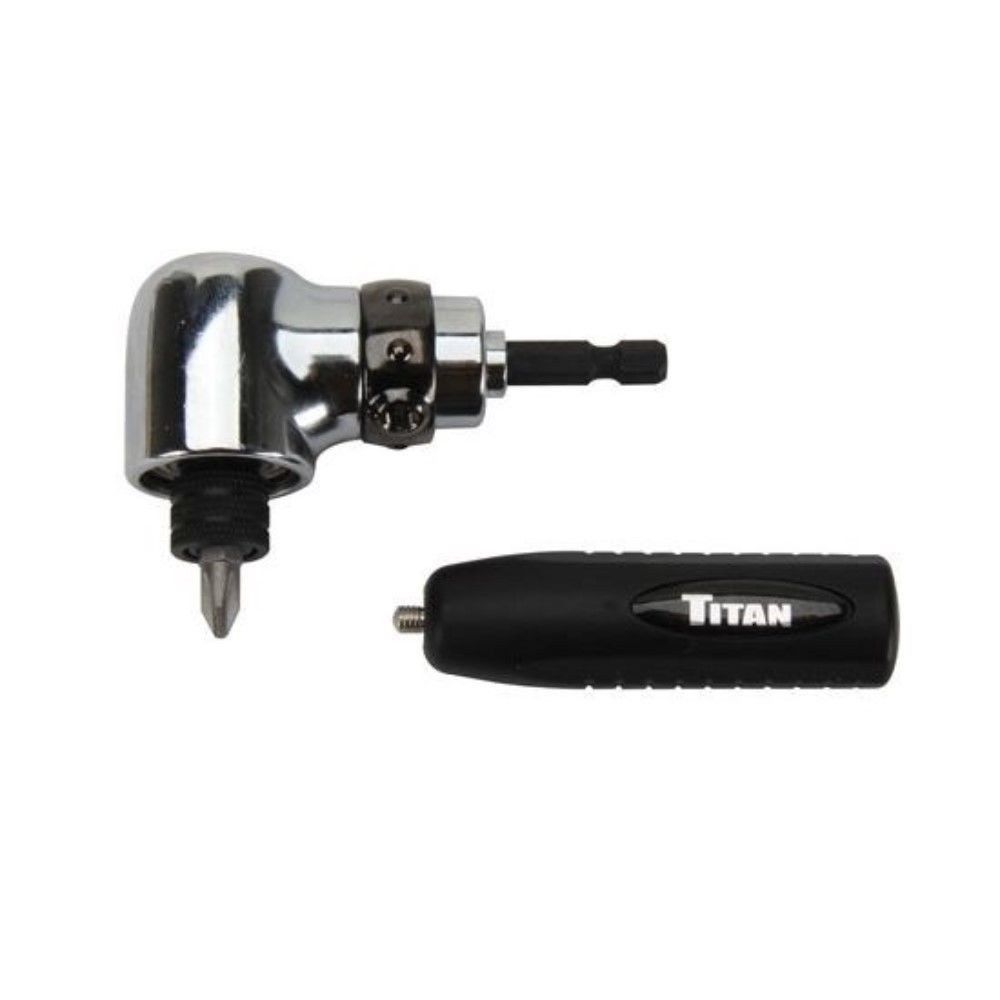 Right-Angle Drill Attachment 1/4" Hex Shank by TITAN 1