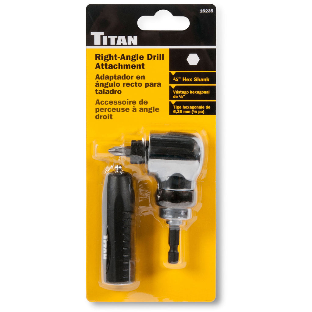 Right-Angle Drill Attachment 1/4" Hex Shank by TITAN 2