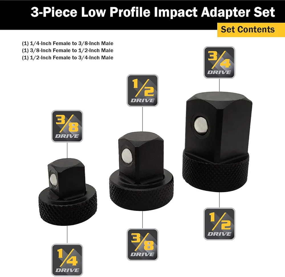 3 pc Low Profile Adaptor Set by TITAN 2