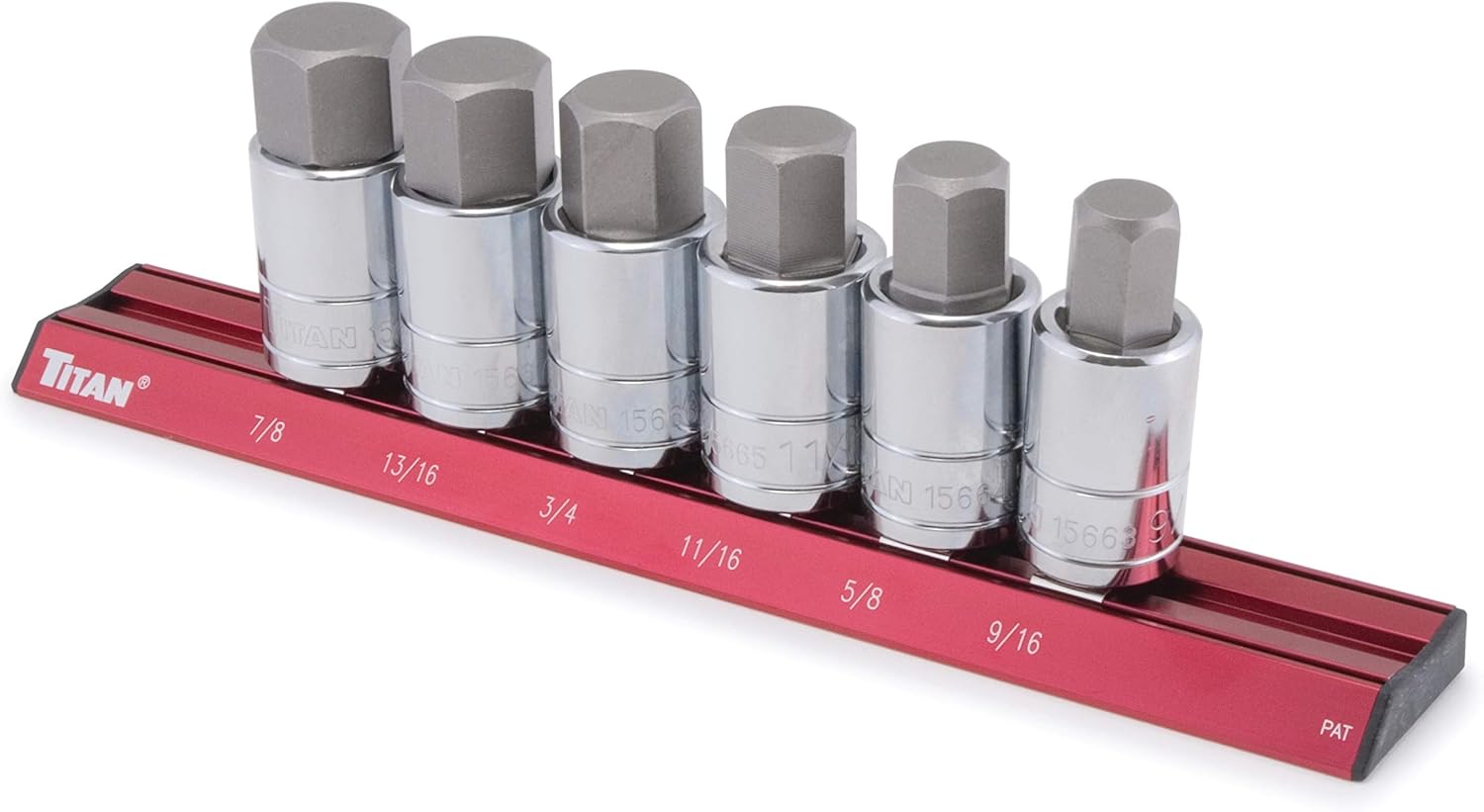 6 Piece 1/2" Drive 6 Point SAE Socket Set by TITAN