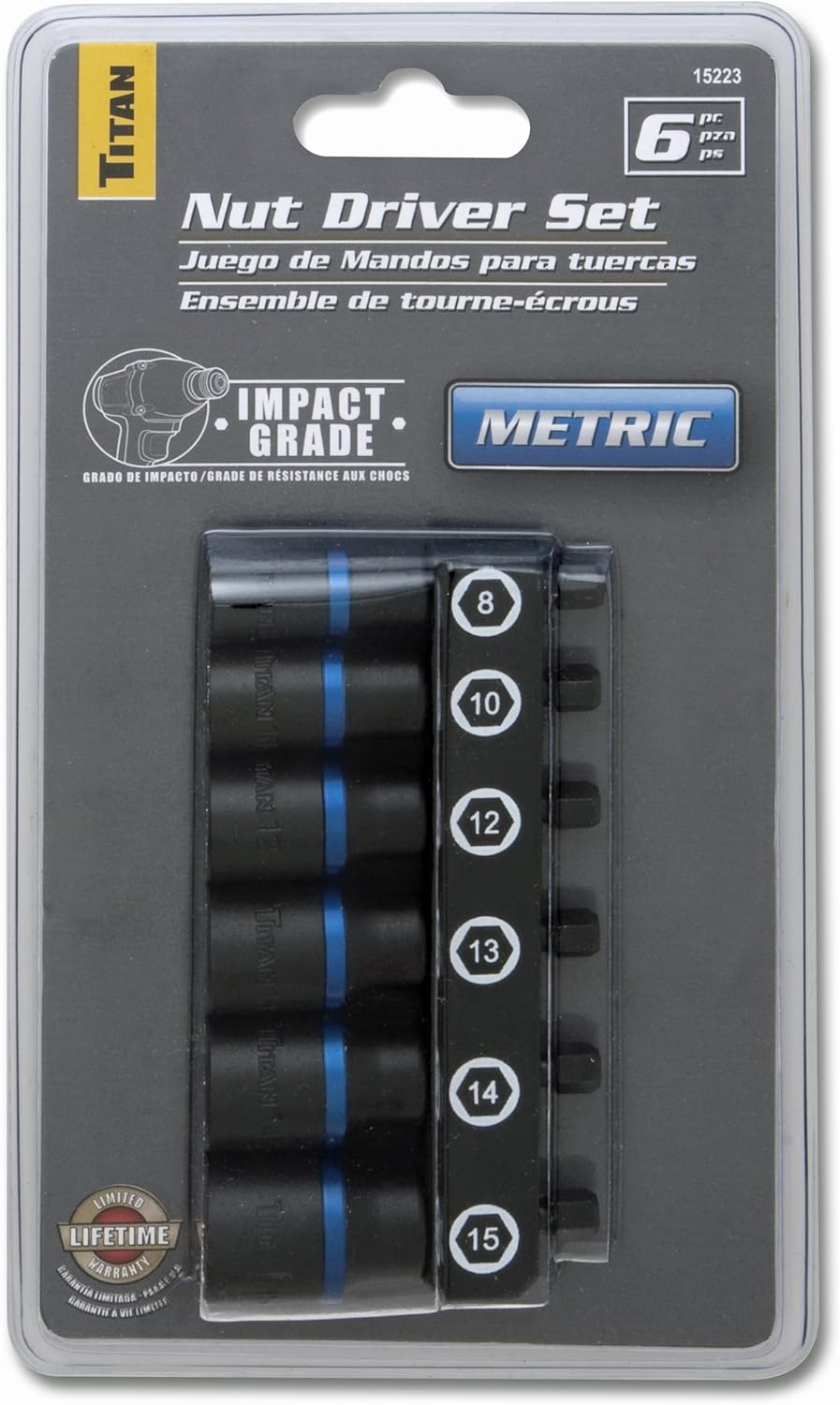 6 Pc. Impact Metric Nut Driver Set by TITAN 1