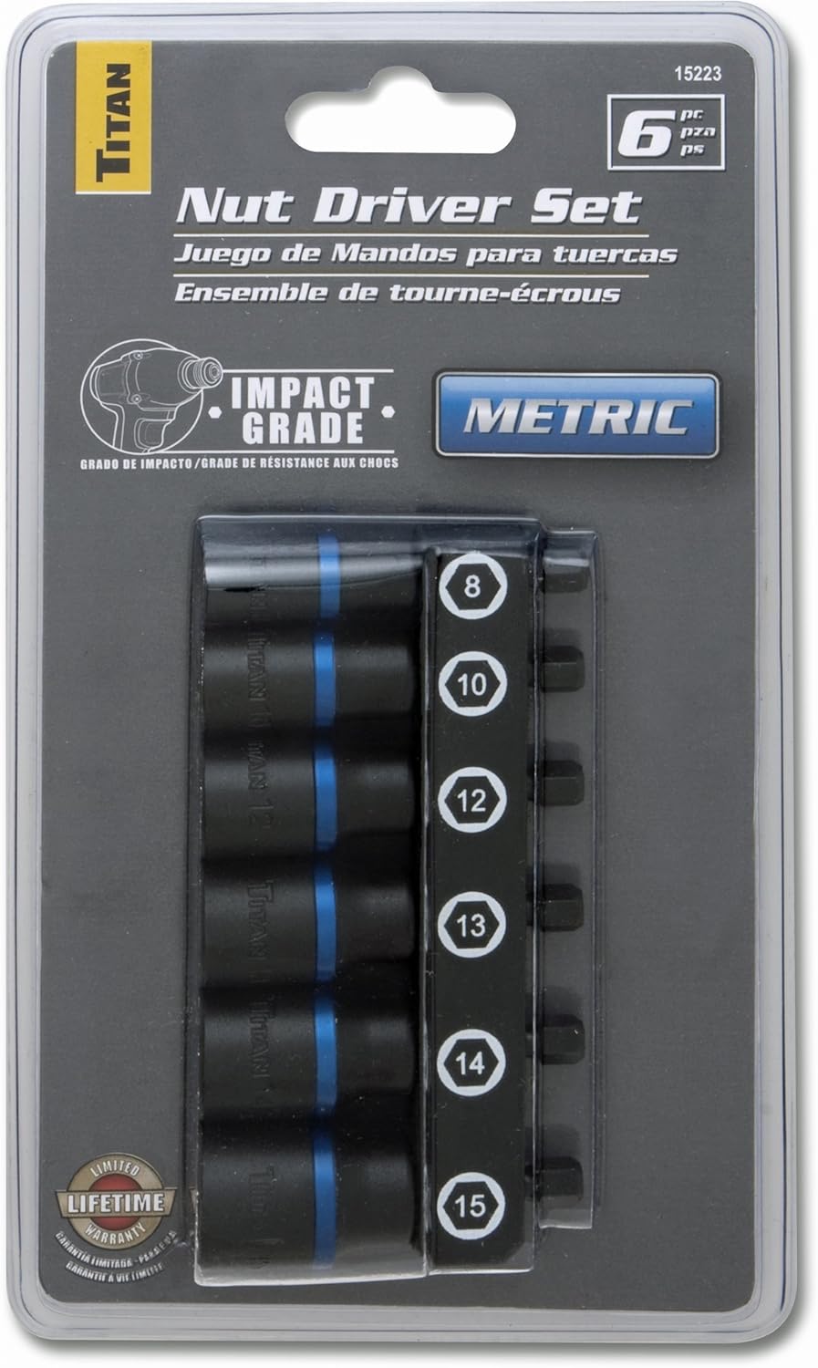 6 Pc. Impact Metric Nut Driver Set by TITAN