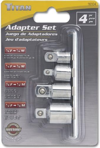 TITAN 4 pc. Chrome Socket Adaptor Set