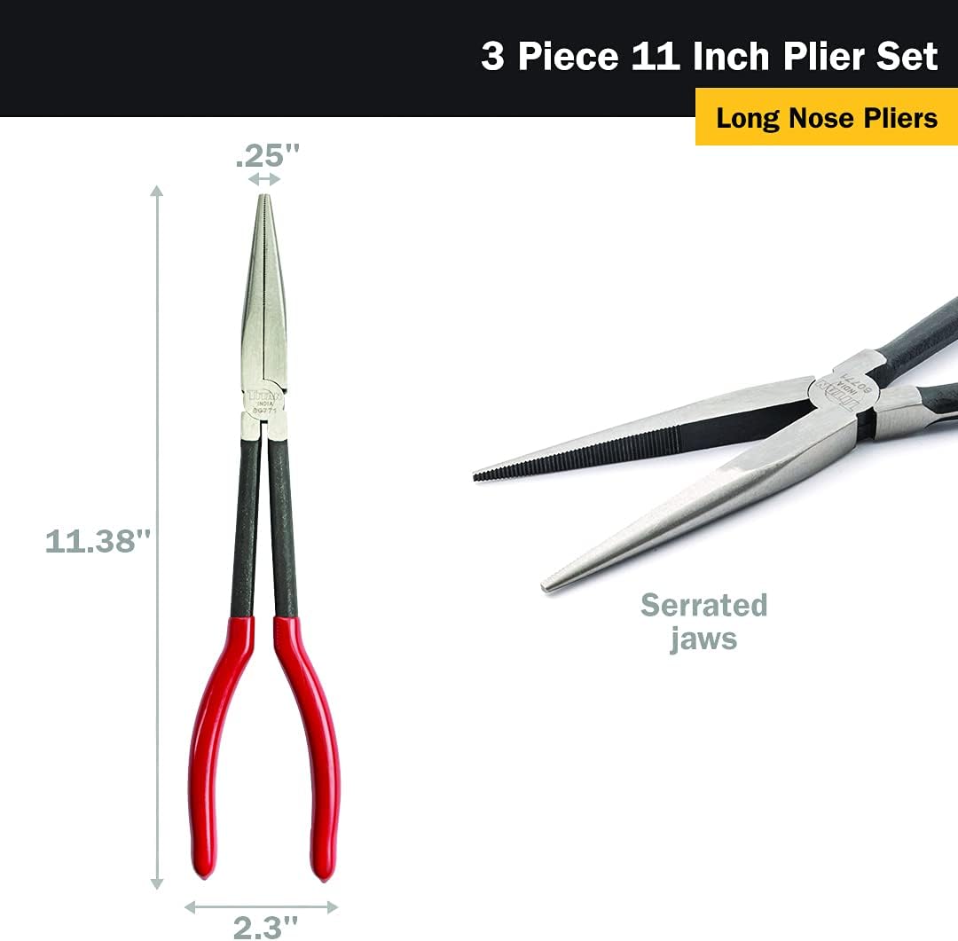 3 Pc. 11" LONG NOSE PLIER SET by TITAN TOOLS 3