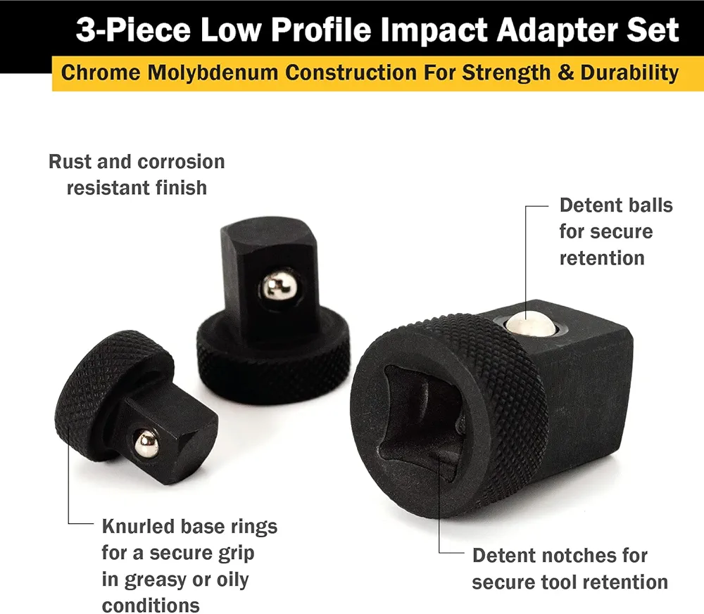 3 pc Low Profile Adaptor Set by TITAN 3